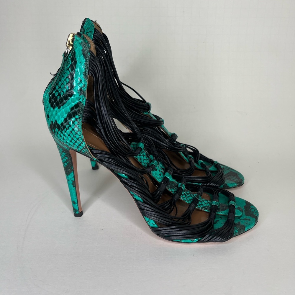aquazzura firenze Shoes Heels Women Size 38.5 US 8.5 Snake Print Made In Italy